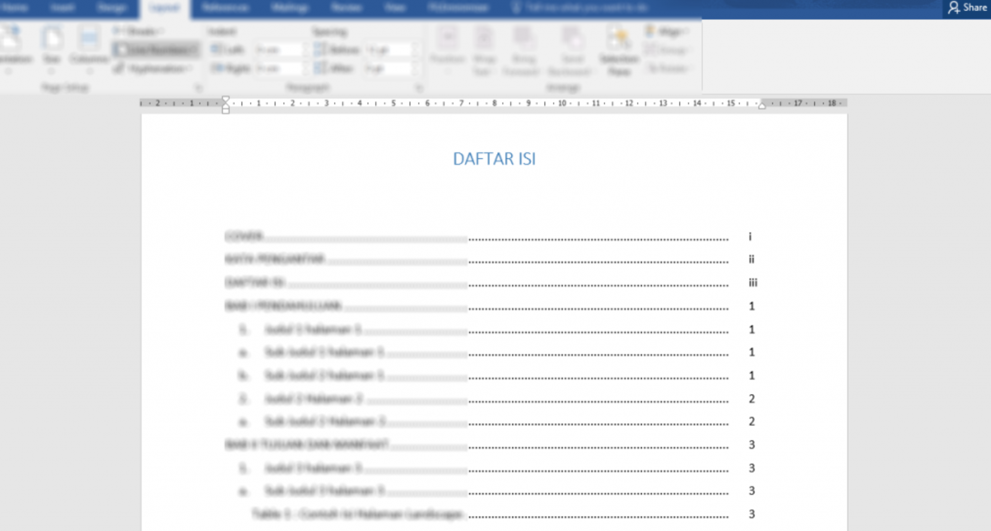 Cara Membuat Daftar Isi Dengan Tombol Tab Di Microsoft Word 2019 Kumparan Com