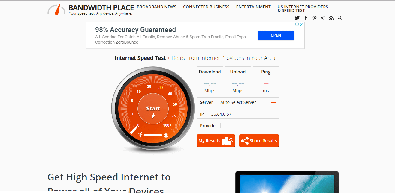 tes kecepatan internet