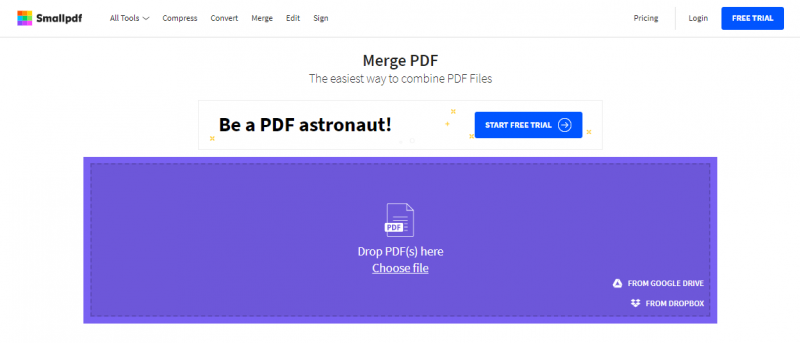 Cara menggabungkan file PDF melalui website smallpdf.com