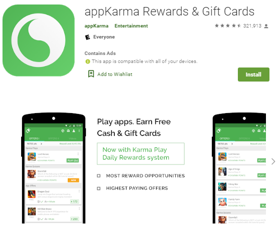 Screenshot appKarma